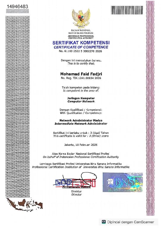 Sertifikat Kompetensi Jaringan Komputer